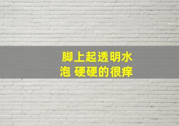 脚上起透明水泡 硬硬的很痒